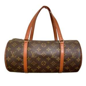 LOUIS VUITTON Papillon 30 GM Monogram Roll Boston Handbag M51365 Brown Women's